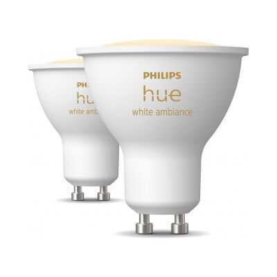 Philips Hue White ambiance GU10 - foco inteligente - (paquete de 2) Philips Hue White ambiance GU10 - foco inteligente - (paquete de 2)