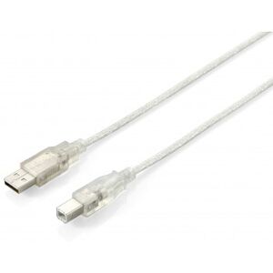 Equip USB A/USB B 2.0 1.8m cable USB 1,8 m Macho PPlata, Transparente Equip USB A/USB B 2.0 1.8m cable USB 1,8 m Macho PPlata, Transparente