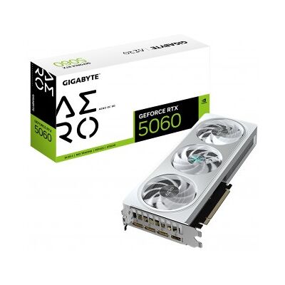 Gigabyte GeForce RTX 5060 AERO OC 8G Tarjeta Gráfica - 8GB GDDR7, 128bit, PCI-E 5.0, 2595 MHz Frecue Gigabyte GeForce RTX 5060 AERO OC 8G Tarjeta Gráfica - 8GB GDDR7, 128bit, PCI-E 5.0, 2595 MHz Frecue