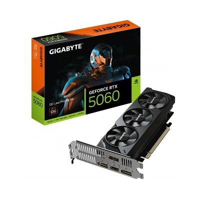 Gigabyte GeForce RTX 5060 OC Low Profile 8G Tarjeta Gráfica - 8GB GDDR7, 128bit, PCI-E 5.0, 2512 MHz Gigabyte GeForce RTX 5060 OC Low Profile 8G Tarjeta Gráfica - 8GB GDDR7, 128bit, PCI-E 5.0, 2512 MHz