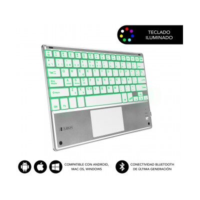 Teclado Compacto Inalámbrico por Bluetooth Subblim SMBT50 - Plata Teclado Compacto Inalámbrico por Bluetooth Subblim SMBT50 - Plata