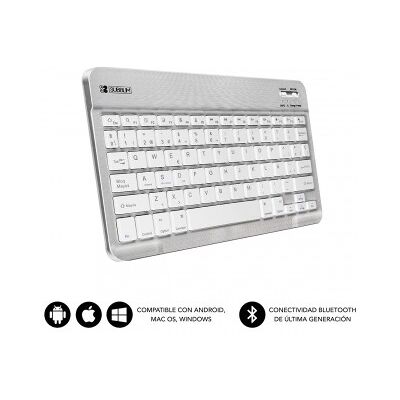 Teclado Compacto Inalámbrico por Bluetooth Subblim Smart - Plata Teclado Compacto Inalámbrico por Bluetooth Subblim Smart - Plata