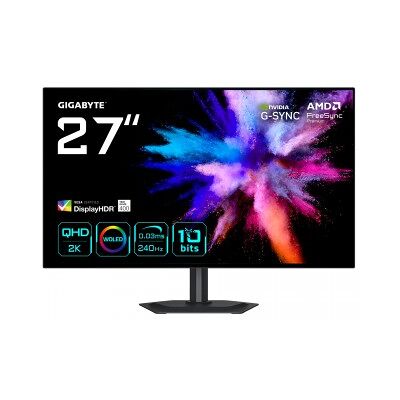 Gigabyte GO27Q24G Monitor Gaming OLED 27” 2K QHD - 2560 x 14 - 27" Quad HD - OLED - Negro - 240Hz Gigabyte GO27Q24G Monitor Gaming OLED 27” 2K QHD - 2560 x 14 - 27" Quad HD - OLED - Negro - 240Hz