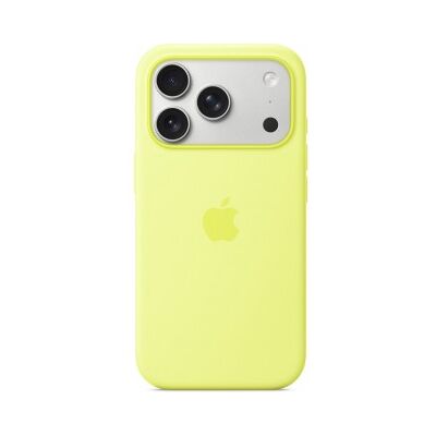 Apple Funda de silicona con MagSafe para el iPhone 17 Pro - Amarillo neón Apple Funda de silicona con MagSafe para el iPhone 17 Pro - Amarillo neón