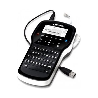 Dymo LabelManager 280, LCD, D1, 6, 9, 12 mm, Transferencia térmica, Negro, Plata, QWERTY Dymo LabelManager 280, LCD, D1, 6, 9, 12 mm, Transferencia térmica, Negro, Plata, QWERTY