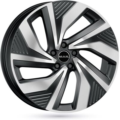 Llanta De Aluminio Mak Electra 7.5x19 5x112 Et50 Frontal Negro Pulido Llanta De Aluminio Mak Electra 7.5x19 5x112 Et50 Frontal Negro Pulido