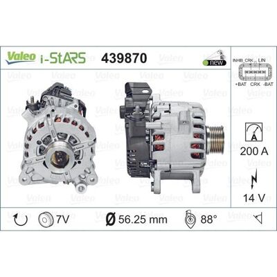Alternador Valeo 439870 - para vehículos con función start-stop Alternador Valeo 439870 - para vehículos con función start-stop