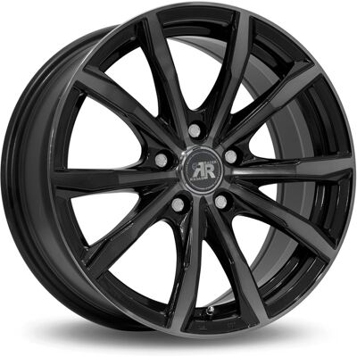 Llanta De Aluminio Racer Fusion 7.5x17 5x112 Et42 Negro Pulido Llanta De Aluminio Racer Fusion 7.5x17 5x112 Et42 Negro Pulido