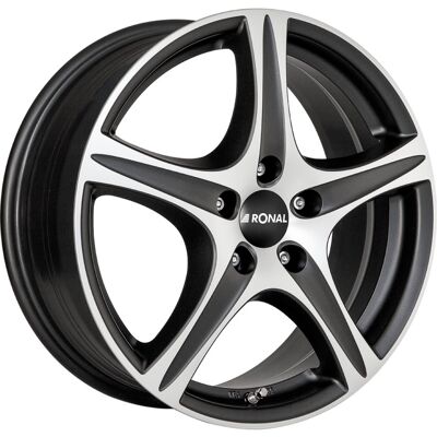 Llanta De Aluminio Ronal R56 7x17 5x112 Et54 Frontal Negro Pulido Llanta De Aluminio Ronal R56 7x17 5x112 Et54 Frontal Negro Pulido