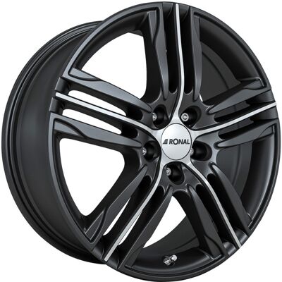 Llanta De Aluminio Ronal R57 7.5x17 5x112 Et48 Frontal Negro Pulido Llanta De Aluminio Ronal R57 7.5x17 5x112 Et48 Frontal Negro Pulido