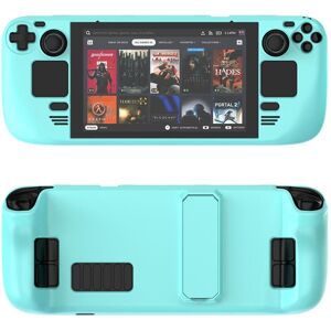 VAORLO Funda protectora para consola de juegos Steam Deck, con soporte, a prueba de golpes, cubierta dura de PC, antideslizante, accesorios para válvula Stea VAORLO Funda protectora para consola de juegos Steam Deck, con soporte, a prueba de golpes, cubierta dura de PC, antideslizante, accesorios para válvula Stea
