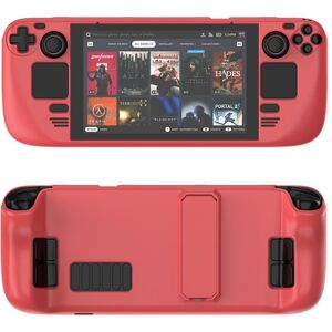 VAORLO Funda protectora para consola de juegos Steam Deck, con soporte, a prueba de golpes, cubierta dura de PC, antideslizante, accesorios para válvula Stea VAORLO Funda protectora para consola de juegos Steam Deck, con soporte, a prueba de golpes, cubierta dura de PC, antideslizante, accesorios para válvula Stea
