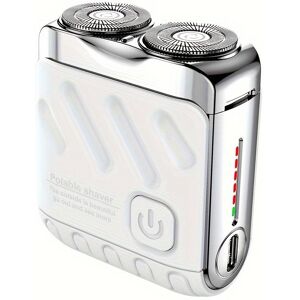 SEEQS Mini afeitadora eléctrica para hombre, de doble cabezal, recargable, resistente al agua, rotativa de viaje, portátil, para recortar barba y cabello. B SEEQS Mini afeitadora eléctrica para hombre, de doble cabezal, recargable, resistente al agua, rotativa de viaje, portátil, para recortar barba y cabello. B