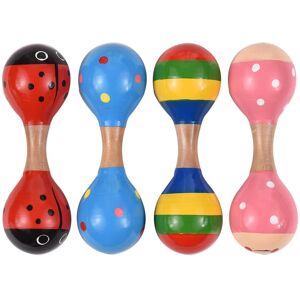 TOMTOP JMS 4 piezas de maracas de madera, mini sonajeros para bebés, lindos y coloridos instrumentos musicales, juguetes para niños TOMTOP JMS 4 piezas de maracas de madera, mini sonajeros para bebés, lindos y coloridos instrumentos musicales, juguetes para niños