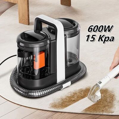 GECOFEER Limpiador de manchas, 600W, 15KPa, limpiador de alfombras de mano para cortina de sofá, máquina de limpieza integrada con succión en aerosol GECOFEER Limpiador de manchas, 600W, 15KPa, limpiador de alfombras de mano para cortina de sofá, máquina de limpieza integrada con succión en aerosol