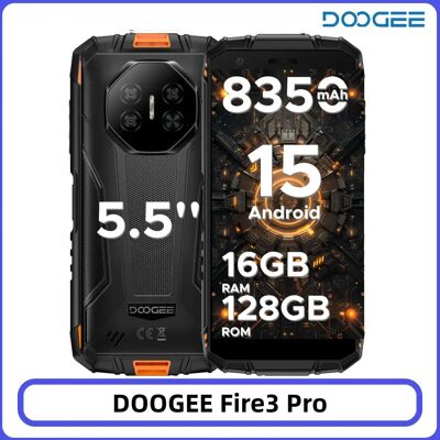Teléfono Resistente DOOGEE Fire 3 Pro, 16GB 128GB, Pantalla HD+ de 5.5 Pulgadas, Batería de 8350mAh, UNISOC T7200, 16MP+8MP, NFC, Android 15, Smartphone Teléfono Resistente DOOGEE Fire 3 Pro, 16GB 128GB, Pantalla HD+ de 5.5 Pulgadas, Batería de 8350mAh, UNISOC T7200, 16MP+8MP, NFC, Android 15, Smartphone
