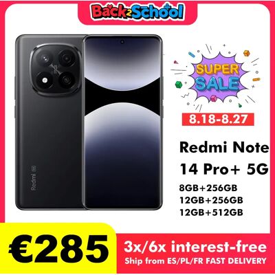 Xiaomi smartphone Redmi Note 14 Pro Plus, 5G, 8GB/256GB, 12GB/256GB, 12GB/512GB, NFC, versión Global Xiaomi smartphone Redmi Note 14 Pro Plus, 5G, 8GB/256GB, 12GB/256GB, 12GB/512GB, NFC, versión Global