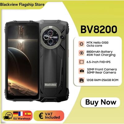 Blackview BV8200 Rugged phone 6.5» 2.4K 120Hz Display Helio G100 12GB 256GB NFC Flashlight Android 14 CellPhone Blackview BV8200 Rugged phone 6.5» 2.4K 120Hz Display Helio G100 12GB 256GB NFC Flashlight Android 14 CellPhone