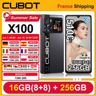 Cubot X100 Android 15 Dimensity 7025 5G Smartphone 6,88" 120Hz, 16GB(8+8) RAM 256GB ROM 64MP Cámara 5100mAh 33W NFC Teléfono móvil Cubot X100 Android 15 Dimensity 7025 5G Smartphone 6,88" 120Hz, 16GB(8+8) RAM 256GB ROM 64MP Cámara 5100mAh 33W NFC Teléfono móvil