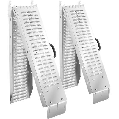 Tectake - Set de 2 rampas de carga Björn plegables, 400 kg de capacidad de carga Gran longitud para un uso versátil Con mecanismo de bloqueo y asas plegables y ergonómicas Superficie perforada y Tectake - Set de 2 rampas de carga Björn plegables, 400 kg de capacidad de carga Gran longitud para un uso versátil Con mecanismo de bloqueo y asas plegables y ergonómicas Superficie perforada y
