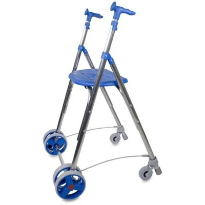 Andador para adultos o ancianos kamaleon con ruedas, ruedas delanteras fijas y ruedas traseras con freno por presión, empuñaduras regulables, con asiento y plegable. FORTA Andador para adultos o ancianos kamaleon con ruedas, ruedas delanteras fijas y ruedas traseras con freno por presión, empuñaduras regulables, con asiento y plegable. FORTA
