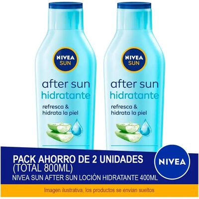 NIVEA SUN After Sun Loción Hidratante 400ml - Pack ahorro de 2 unidades (total 800ml) NIVEA SUN After Sun Loción Hidratante 400ml - Pack ahorro de 2 unidades (total 800ml)