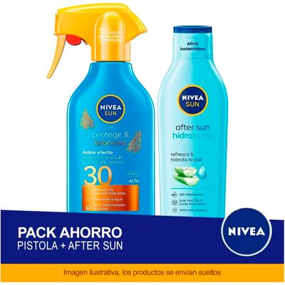 NIVEA SUN Pack ahorro protector solar - Contiene crema solar y aftersun NIVEA SUN Pack ahorro protector solar - Contiene crema solar y aftersun