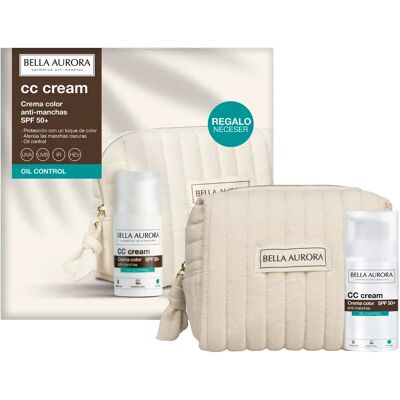 BELLA AURORA Pack CC Cream Oil Control SPF50+ 30ml + Neceser Regalo Crema Color Anti-Manchas con Alta Protección UVA UVB IR HEV Toque de Color Natural y Control de Brillo BELLA AURORA Pack CC Cream Oil Control SPF50+ 30ml + Neceser Regalo Crema Color Anti-Manchas con Alta Protección UVA UVB IR HEV Toque de Color Natural y Control de Brillo