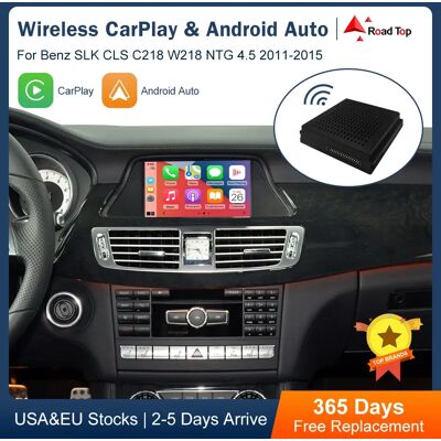 Road Top Decodificador Carplay inalámbrico Plug & Play, para Mercedes Benz SLK CLS C218 W218 NTG 4,5, años 2011 a 2015, Android Auto Road Top Decodificador Carplay inalámbrico Plug & Play, para Mercedes Benz SLK CLS C218 W218 NTG 4,5, años 2011 a 2015, Android Auto