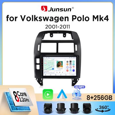 Radio de coche Junsun con CarPlay inalámbrico y Android Auto para Volkswagen (VW) Polo Mk4 (Typ 9N/9N3) 2001-2009, con ventilador de refrigeración integrado, GPS Android, reproductor multimedia, WiFi, Radio de coche Junsun con CarPlay inalámbrico y Android Auto para Volkswagen (VW) Polo Mk4 (Typ 9N/9N3) 2001-2009, con ventilador de refrigeración integrado, GPS Android, reproductor multimedia, WiFi,
