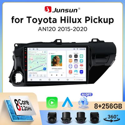 Radio para Auto Junsun con CarPlay Inalámbrico y Android Auto para Toyota Hilux Mk8 (AN120/AN130) 2015-2020, Ventilador de Enfriamiento Integrado, Navegación GPS Android, Reproductor Multimedia, WiFi, Radio para Auto Junsun con CarPlay Inalámbrico y Android Auto para Toyota Hilux Mk8 (AN120/AN130) 2015-2020, Ventilador de Enfriamiento Integrado, Navegación GPS Android, Reproductor Multimedia, WiFi,