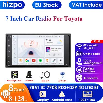 HIZPO Radio para coche - GPS, Android, 7" - Estéreo de coche HIZPO Radio para coche - GPS, Android, 7" - Estéreo de coche