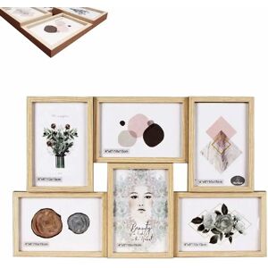 ACAN Marco para fotos de pared múltiple de color marfil, decoración del hogar 28 x 44 x 3 cm. Multimarco portafotos de madera con bonito diseño para 6 fotos ACAN Marco para fotos de pared múltiple de color marfil, decoración del hogar 28 x 44 x 3 cm. Multimarco portafotos de madera con bonito diseño para 6 fotos