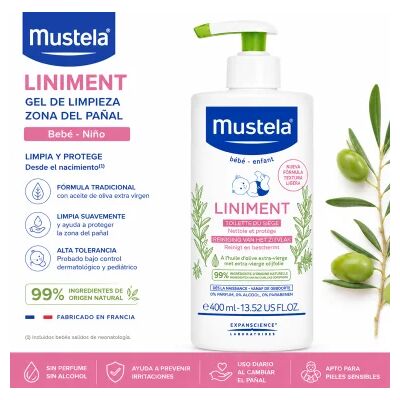 Linimento Mustela 400ml Limpieza y Protección Natural Zona del Pañal Linimento Mustela 400ml Limpieza y Protección Natural Zona del Pañal