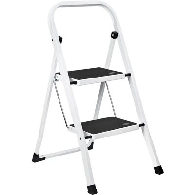 Escalera T-Lovendo Plegable 2 Peldaños Antideslizante Color Blanco Escalera T-Lovendo Plegable 2 Peldaños Antideslizante Color Blanco