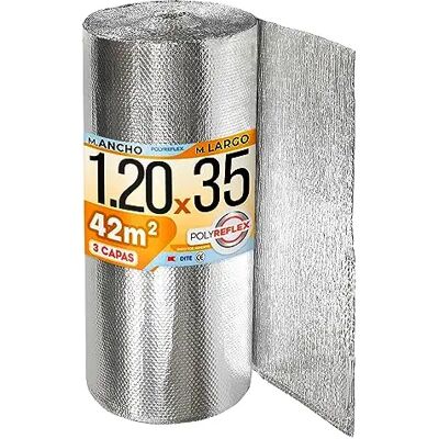 Ninguno PolyReflex - Aislante Termico ahorra Electricidad - Aislamiento Termico Reflexivo para Casa, Ventana, Radiador, Pared, Camper - 35x1.20m - 42m² Ninguno PolyReflex - Aislante Termico ahorra Electricidad - Aislamiento Termico Reflexivo para Casa, Ventana, Radiador, Pared, Camper - 35x1.20m - 42m²