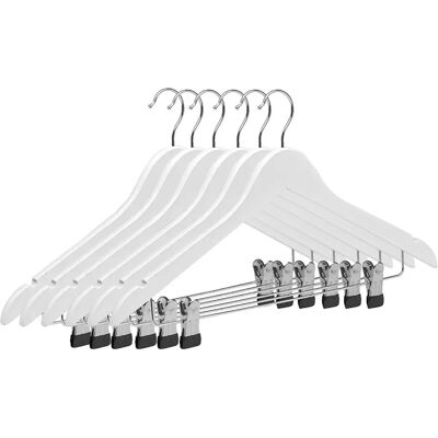 NONE Aicasa Percha de Madera con Pinzas de Metal para Trajes, Color Blanco y Madera , Hombros con Muescas, Gancho de Acero Inoxidable , Antideslizantes para Chaquetas, Camisas, Pantalones, abrigos,Gancho NONE Aicasa Percha de Madera con Pinzas de Metal para Trajes, Color Blanco y Madera , Hombros con Muescas, Gancho de Acero Inoxidable , Antideslizantes para Chaquetas, Camisas, Pantalones, abrigos,Gancho