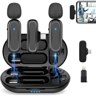 Ninguno Microfono Inalambrico Solapa Dual, 2 Micrófonos Externos de Video Profesional y Micrófonos de Radiocomunicación para Teléfono/iOS/Android,Admite Vlog,Youtube Tiktok y Entrevista. Ninguno Microfono Inalambrico Solapa Dual, 2 Micrófonos Externos de Video Profesional y Micrófonos de Radiocomunicación para Teléfono/iOS/Android,Admite Vlog,Youtube Tiktok y Entrevista.