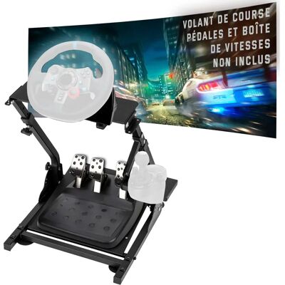 Seeiswork Soporte plegable para volante de carreras, soporte para palanca de cambios apto para Logitech G27 G25 G29 G920 G923, pedales para ruedas para juegos, no incluidos Seeiswork Soporte plegable para volante de carreras, soporte para palanca de cambios apto para Logitech G27 G25 G29 G920 G923, pedales para ruedas para juegos, no incluidos