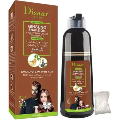 Ninguno Champu tinte castaño Disaar 400ml, Champu de gengibre y aceite de serpiente ,Champú de cabello tinte instantáneo 8 min ,Champú con mas de 10 beneficios para el cabello NOVEDAD Ninguno Champu tinte castaño Disaar 400ml, Champu de gengibre y aceite de serpiente ,Champú de cabello tinte instantáneo 8 min ,Champú con mas de 10 beneficios para el cabello NOVEDAD