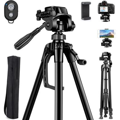 Ninguno Trípode para Camara, Tripode de aleación de Aluminio de 143cm con pinza de movil y rótula de bola de 360° Placa de liberación rápida de 1/4 pulgada Nivel de burbuja para cámara, Soporte de viaje Ninguno Trípode para Camara, Tripode de aleación de Aluminio de 143cm con pinza de movil y rótula de bola de 360° Placa de liberación rápida de 1/4 pulgada Nivel de burbuja para cámara, Soporte de viaje