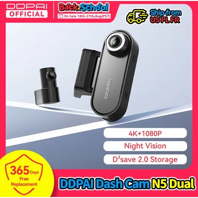 DDPAI N5 Dual - Cámara de Salpicadero con Función de Grabación - 4K UHD, Visión Nocturna, GPS DDPAI N5 Dual - Cámara de Salpicadero con Función de Grabación - 4K UHD, Visión Nocturna, GPS