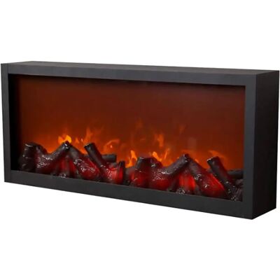 Ninguno Luz de Llama Decorativa para Chimenea Eléctrica Empotrada Incorporada, con Juego de Leños Efecto Decorativo Negro Ninguno Luz de Llama Decorativa para Chimenea Eléctrica Empotrada Incorporada, con Juego de Leños Efecto Decorativo Negro