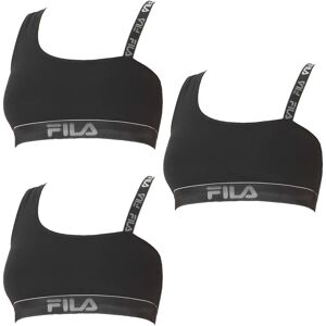 Pack 3 sujetadores deportivos de algodón FILA color negro Pack 3 sujetadores deportivos de algodón FILA color negro