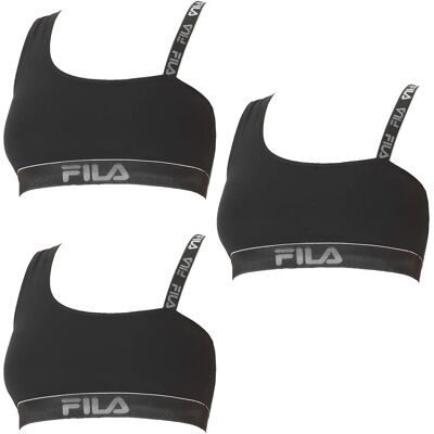 Pack 3 sujetadores deportivos de algodón FILA color negro Pack 3 sujetadores deportivos de algodón FILA color negro