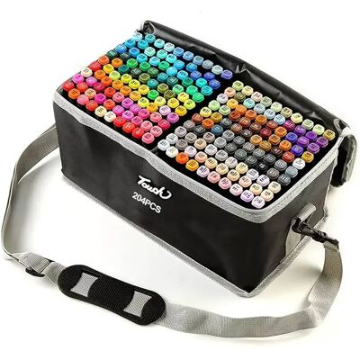Ninguno Extralink juego de marcadores de alcohol 204 colores, puntas dobles Ninguno Extralink juego de marcadores de alcohol 204 colores, puntas dobles