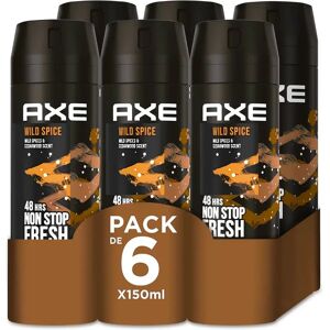 Axe Wild Spice Desodorante para hombre, 48hrs non stop fresh spray 150ml - pack AHORRO 6x150ml Axe Wild Spice Desodorante para hombre, 48hrs non stop fresh spray 150ml - pack AHORRO 6x150ml