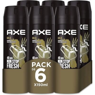 Axe Gold Desodorante para Hombre Bodyspray - Pack AHORRO 6x150ml Axe Gold Desodorante para Hombre Bodyspray - Pack AHORRO 6x150ml