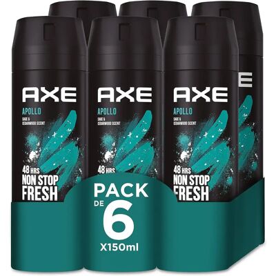 AXE Apollo desodorante en Spray Para Hombre 150 ml - pack AHORRO 6X150ml AXE Apollo desodorante en Spray Para Hombre 150 ml - pack AHORRO 6X150ml