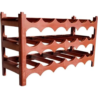 ACAN Tradineur - Botellero de plástico apilable - 3 Baldas - Capacidad para 18 Botellas - Ideal para el Almacenamiento de Botellas - Color Marrón ACAN Tradineur - Botellero de plástico apilable - 3 Baldas - Capacidad para 18 Botellas - Ideal para el Almacenamiento de Botellas - Color Marrón